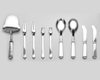 HARALD NIELSEN BY GEORGE JENSEN SILVER CUTLERY AND SERVING PARTS, COPENHAGEN CIRCA 1925/1930