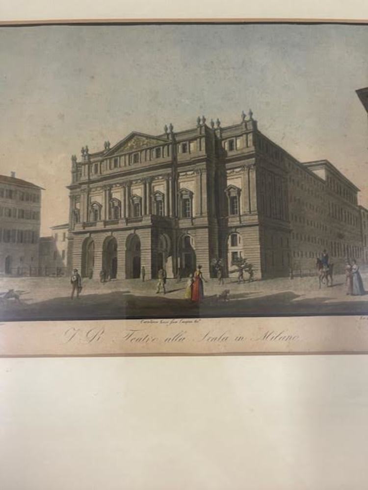 CAROLINE LOSE (1784-1837), 'TEATRO ALA SCALA MILANO', ETCHING, COLOURED AQUATINT