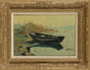 WILLEM ANTON ALEXANDER KNIP (1883-1967), MOORED ROWING BOAT, OIL ON PAPER