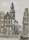 JAN DEN HENGST (1904-1983), VIEW ON THE ZANDSTRAAT IN AMSTERDAM, WATERCOLOUR ON PAPER