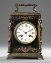 A FRENCH BLACK LACQUERED MANTLE CLOCK, JAPY FRÈRES, 19TH CENTURY