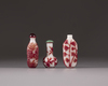 Three peking-glass snuff bottles