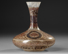 AN ISLAMIC GILDED AND ENAMELED BOTTLE VASE, 19TH CENTURY
