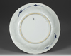 A CHINESE BLUE AND WHITE 'BUDDHIST' DISH, KANGXI PERIOD (1662-1722)