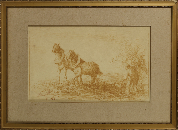 WILLEM MATTHIJS MARIS (1872-1929),' THE PLOUGH TEAM', ETCHING