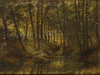 DUTCH SCHOOL, (EARLY 20TH CENTURY), A WATERWAY IN A FOREST, OIL ON PANEL