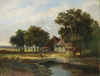 HERMANUS JAN HENDRIK RIJKELIJKHUIJSEN (1813-1883), A LANDSCAPE WITH A FARMHOUSE, OIL ON PANEL