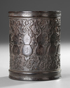 A CHINESE ZITAN WOOD CARVED BRUSH POT, 19TH/20TH CENTURY