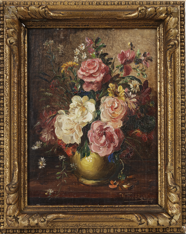 WILLEM ELIZA ROELOFS (1874-1940), STILL LIFE WITH ROSES, OIL ON BOARD
