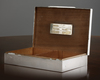 AN AMERICAN STERLING SILVER CIGAR BOX, MID 20TH CENTURY