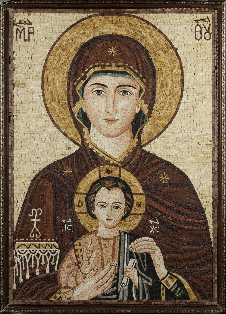 RELIGIOUS MOSAIC ICON, 19TH-20TH CENTURY