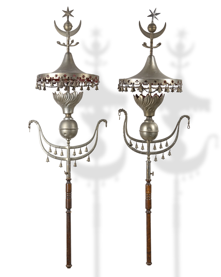 A PAIR OF OTTOMAN MILITARY JANISSARY BANDS, CIRCA 1900