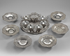 A PERSIAN SILVER TEN-PIECE TEASET, 20TH CENTURY
