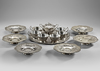 A PERSIAN SILVER TEN-PIECE TEASET, 20TH CENTURY