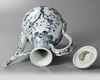 A CHINESE BLUE AND WHITE 'THREE FRIENDS OF WINTER' EWER, QING DYNASTY (1644-1911)