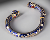 A GEM-SET ENAMELLED GOLD BANGLE, (KADA) NORTH INDIA 19TH CENTURY