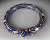 A GEM-SET ENAMELLED GOLD BANGLE, (KADA) NORTH INDIA 19TH CENTURY