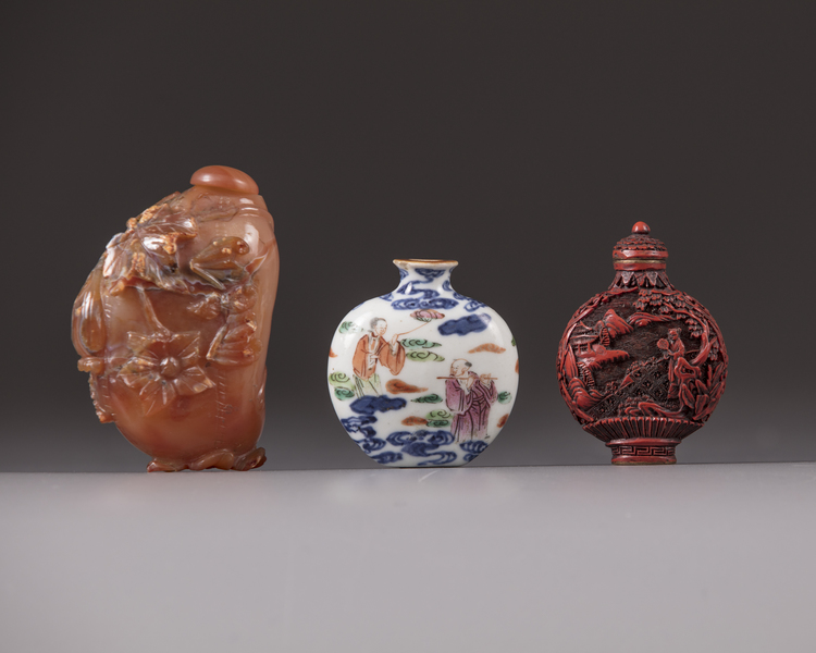 Three Chinese snuff bottles