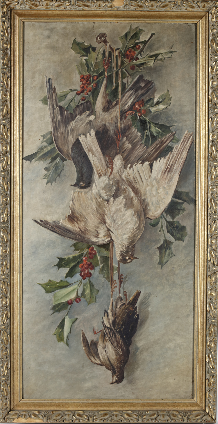 STILL LIFE WITH GAME BIRDS AND HOLLY