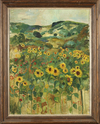 A SUNFLOWER FIELD, OIL ON CANVAS, 1936