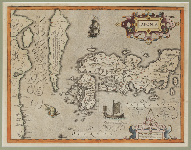 MAP OF IAPONIA, ENGRAVING, CIRCA 1595