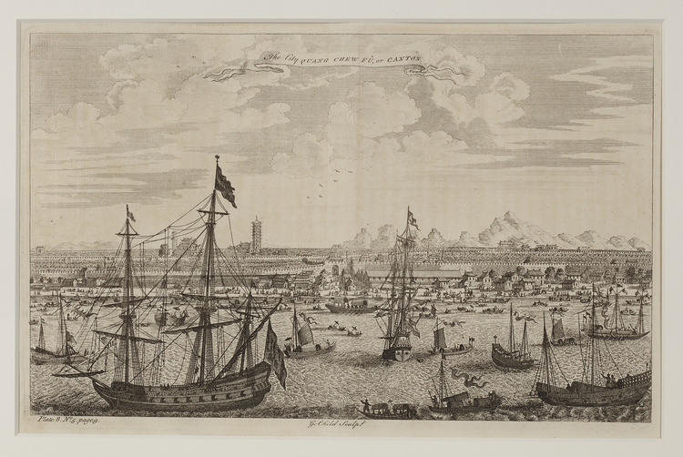 A VIEW OF QUANG CHEW FU ( CANTON), ENGRAVING, 18TH CENTURY