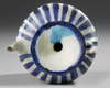 A KASHAN BLUE AND WHITE POTTERY EWER, PERSIA, 11TH-12TH CENTURY