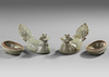 A PAIR OF CHINESE CELADON COVERED DUCK SHAPED DISHES, 19TH-20TH CENTURY
