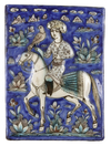 A PERSIAN POTTERY TILE, QAJAR 19TH CENTURY
