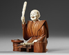 A JAPANESE WOOD AND BONE CARVED OKIMONO, MEIJI PERIOD (1868-1912)
