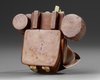 A JAPANESE WOOD AND BONE CARVED OKIMONO, MEIJI PERIOD (1868-1912)