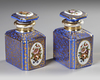 A PAIR OF ANTIQUE HAND-PAINTED PORCELAIN TEA CADDIES