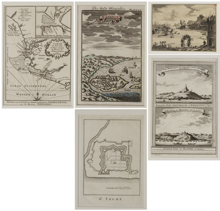 A COLLECTION OF HISTORICAL MAPS AND FORT ENGRAVINGS, 17TH-18TH CENTURY
