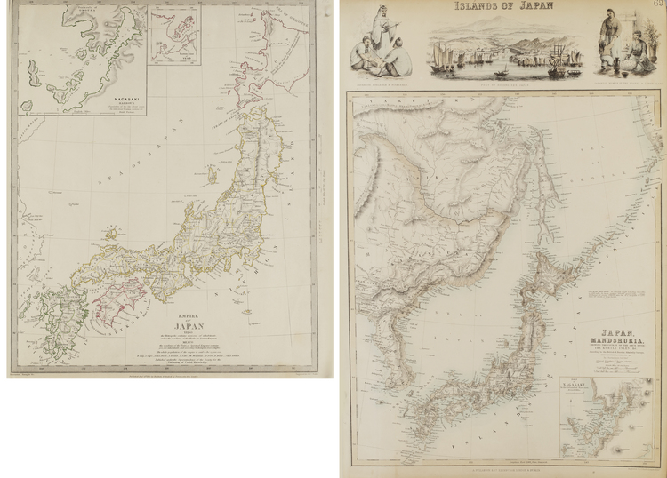 TWO ANTIQUE MAPS ABOUT JAPAN