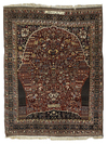 A VERY RAE AND ANTIQUE MILFLOWER GASHGULI GASHGAI PRAYER RUG
