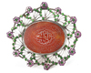 A MUGHAL GEM-SET CARNELIAN SILVER-MOUNTED PENDANT, INDIA ,19TH CENTURY