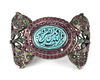 A MUGHAL TURQUOISE AND GEM-SET SILVER BAZUBAND, INDIA, 19TH CENTURY