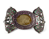 A MUGHAL TURQUOISE AND GEM-SET SILVER BAZUBAND, INDIA, 19TH CENTURY