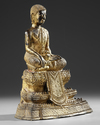 A GILT BRONZE SEATED BUDDHA FIGURE, THAILAND 19TH CENTURY