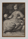 AN ALLEGORICAL PORTRAIT OF GEOMETRY, ENGRAVING