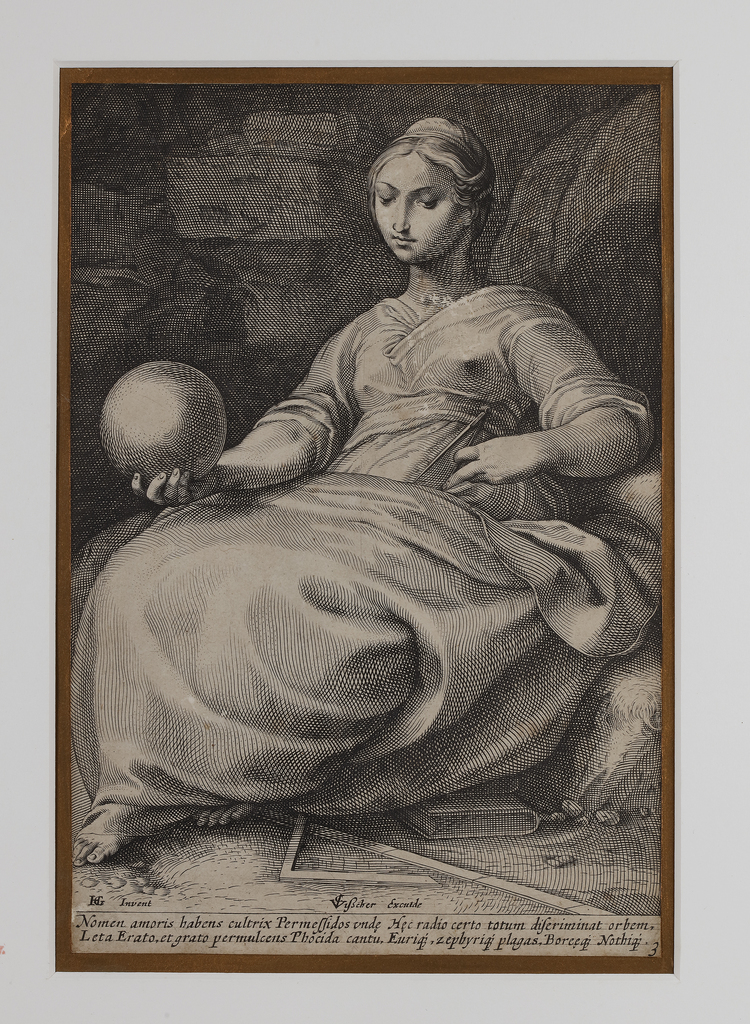 AN ALLEGORICAL PORTRAIT OF GEOMETRY, ENGRAVING