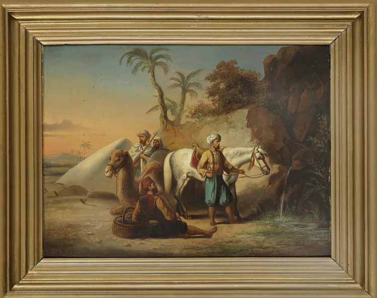 CARAVAN RESTING BY THE OASIS, CHARLES-THEODORE FRERE (FRENCH, 1814-1888)