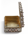 A RUSSIAN FABERGE SILVER-GILT AND CLOISONNÉ ENAMEL BOX, CIRCA 1900