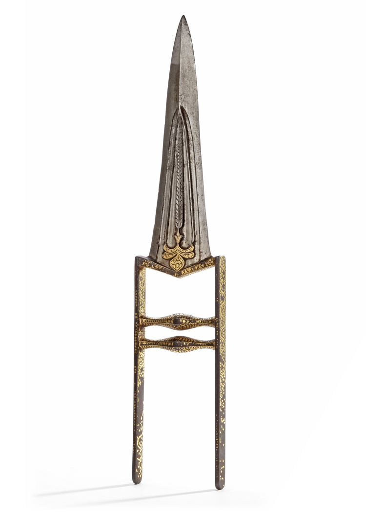 A GILT MUGHAL KATAR DAGGER, NORTH INDIA, 18TH CENTURY