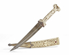 A MUGHAL BONE-HILTED DAGGER (KANJAR) WITH SHEATH, LATE 17TH CENTURY