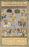 AN ILLUSTRATED FOLIO FROM A PERSIAN EPIC, SA'DI KULLIYAT, SAFAVID, 17TH CENTURY