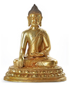 A GILT-BRONZE SEATED BUDDHA, 20TH CENTURY