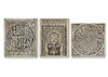 THREE OF INTRICATELY ENGRAVED STONE TILES, MOROCCO, 19TH-20TH CENTURY
