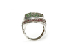 A QAJAR EMERALD AND RUBY-SET SILVER RING, 19TH CENTURY