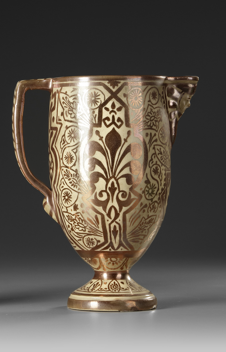 HISPANO-MORESQUE COPPER-LUSTRE EWER, 19TH-20TH CENTURY